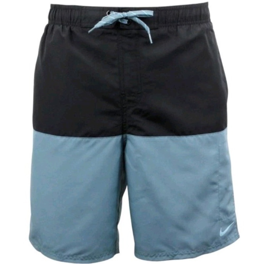 Nike Split Volley 5" Inseam Swim Trunks Black Blue Two Tone Mens Sz Lrg Board